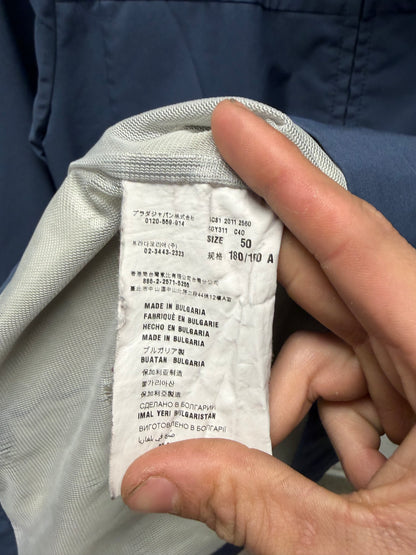 2011 Prada Blue Waterproof Nylon Shell Windbreaker Jacket