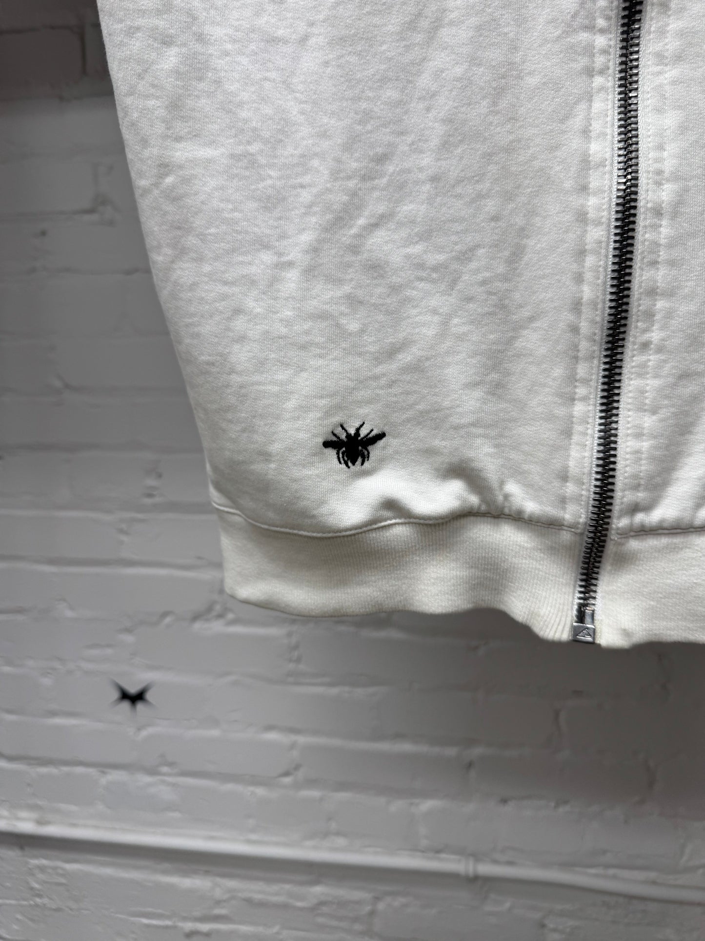 Dior Homme ‘Bee Motif’ White Zip Up Sleeveless Hoodie