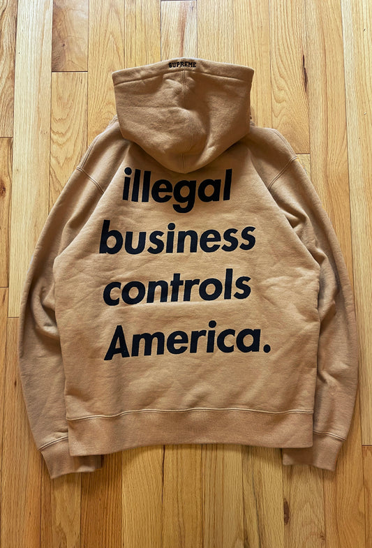 Spring Summer 2018 Supreme ‘Illegal Business Controls America’ Pullover Hoodie