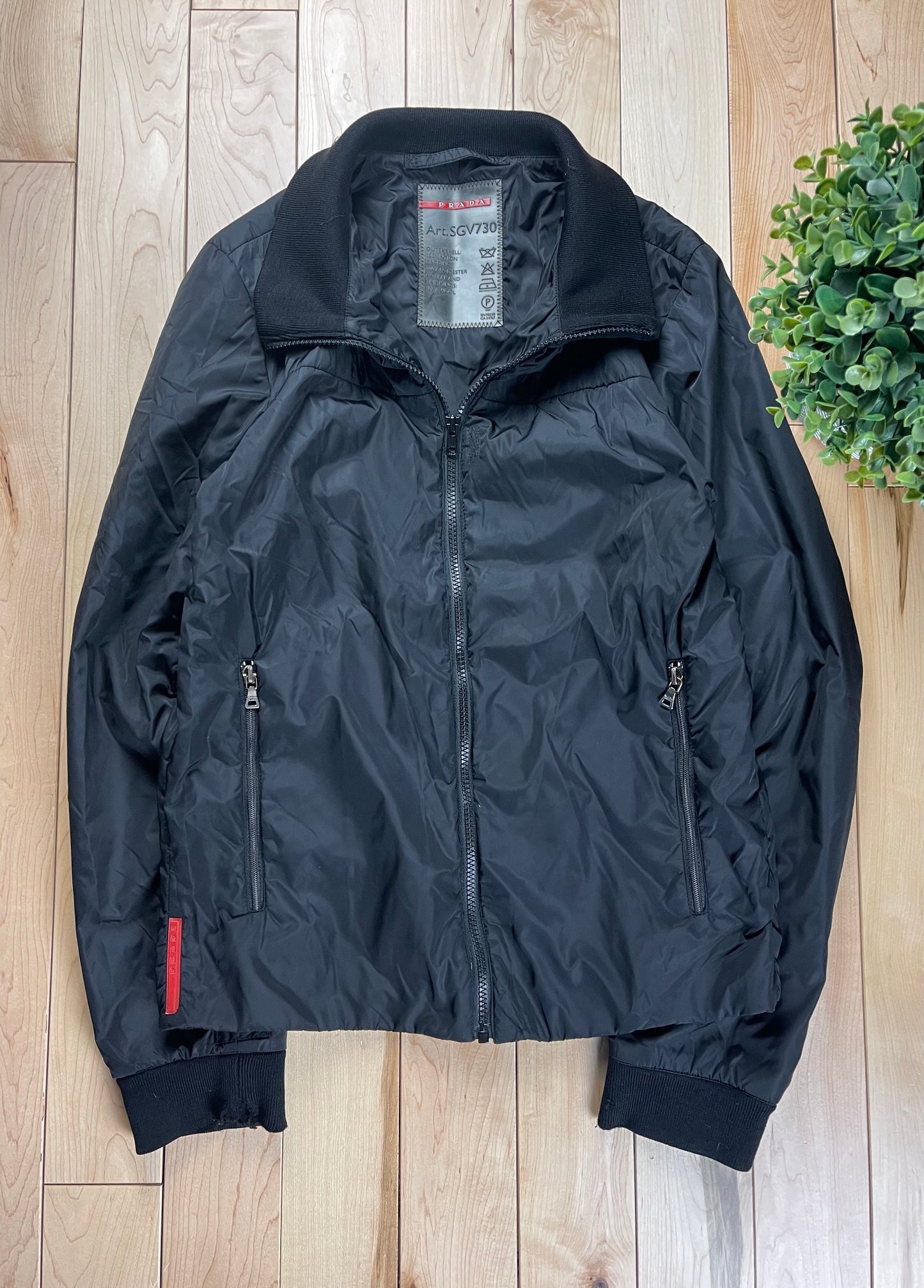 2007 Prada Sport Black Nylon Windbreaker Jacket