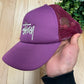 Stussy Purple/White Logo Mesh Trucker Hat