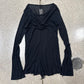 AW2020 Rick Owens ‘Performa’ Black Semi Sheer Long Sleeve Shirt