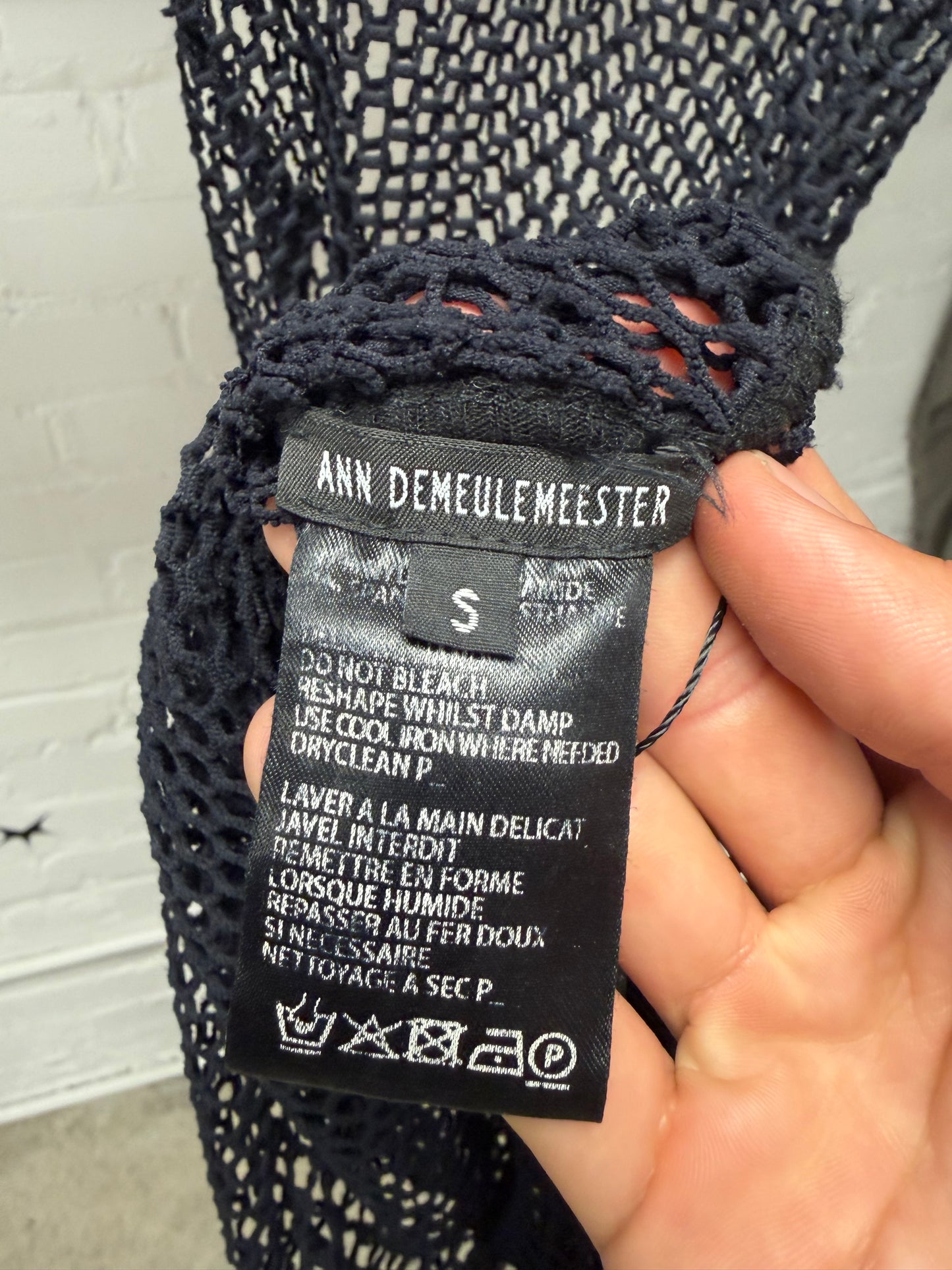 Ann Demeulemeester Black Mesh Sleeveless Top