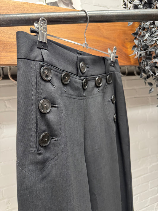 SS1997 Jean Paul Gaultier Classiqué ‘Sailor’ Front Button Wide Leg Trousers