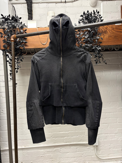 Project GR Waffle/Thermal Layered Black ‘Gimp’ Zip Up Hoodie