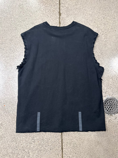 Helmut Lang Distressed Sleeveless Cutoff Sweatshirt