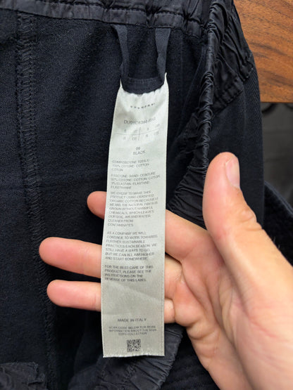 Rick Owens ‘Creatch’ Wide Leg Black Cargo Drawstring Sweatpants