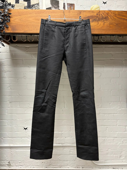 2000s Balenciaga Darted Black Slim Cut Trousers