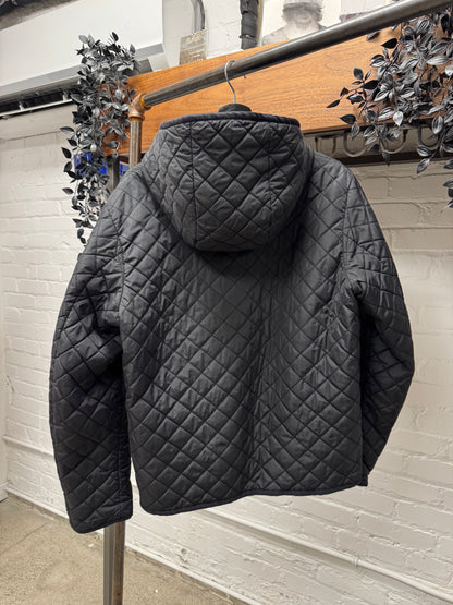 2000s Prada Quilted Down Fill Saffiano Logo Puffer Jacket