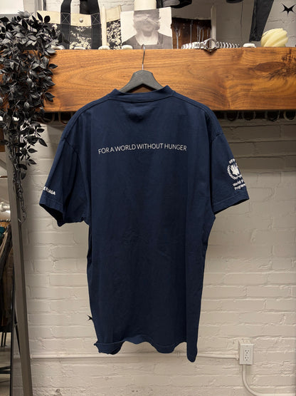 2022 Balenciaga World Food Programme Navy Blue Oversized T-Shirt