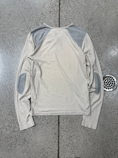 SS2007 Maison Martin Margiela Cream/Grey Panelled Long Sleeve Shirt