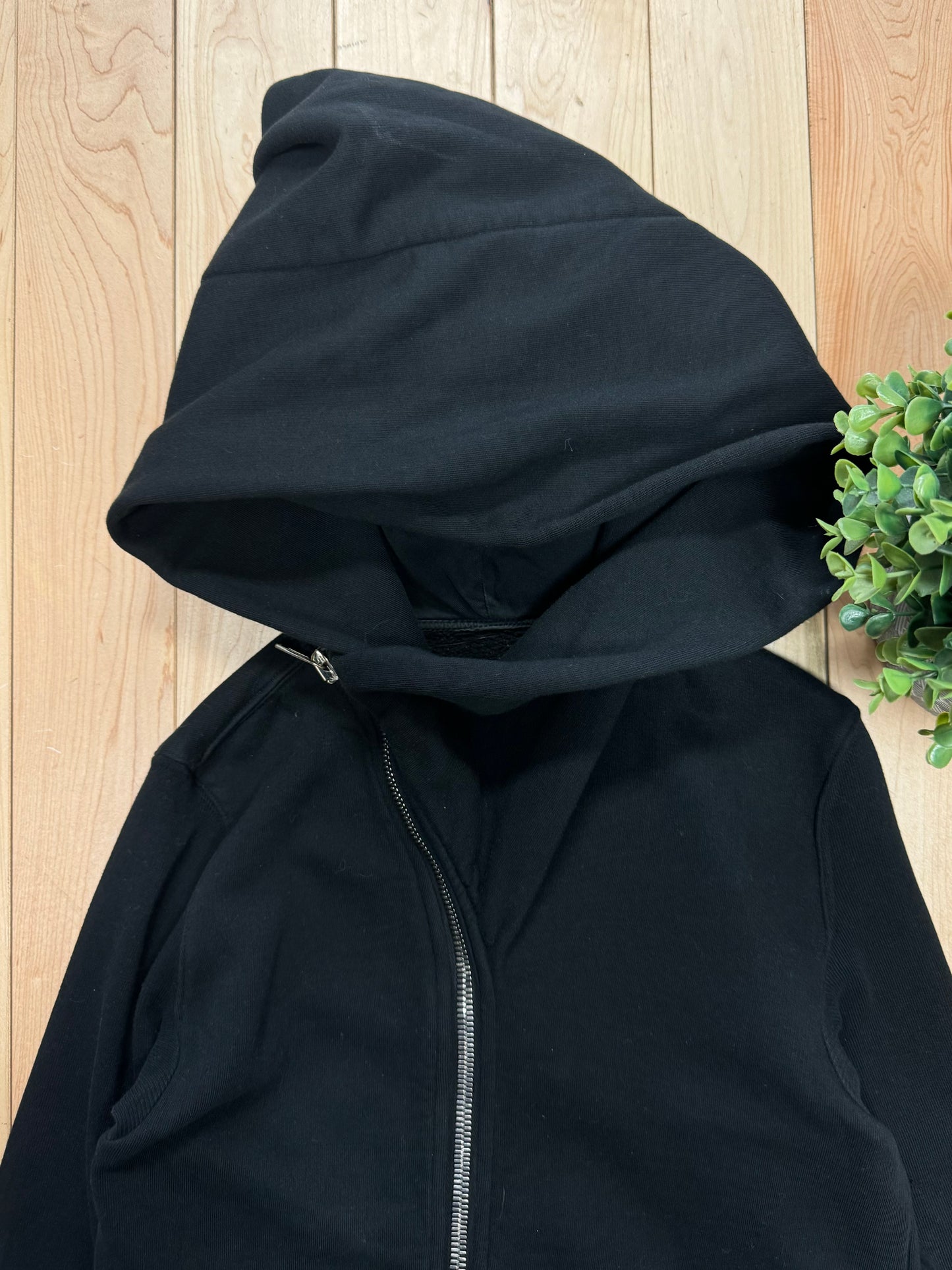 AW2017 Rick Owens ‘Mountain’ Side Zip Black Hoodie