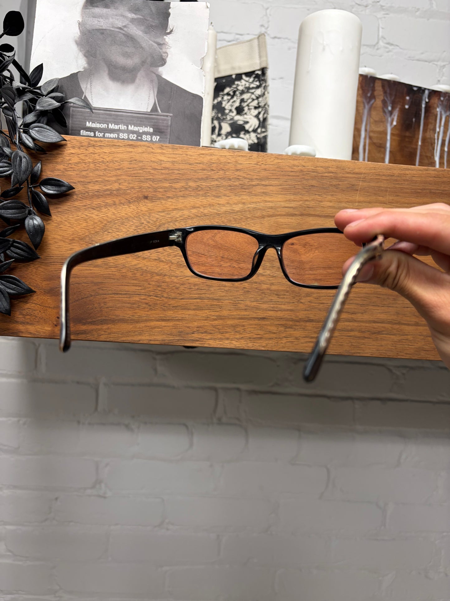 Chrome Hearts ‘Drop Box K’ Black Rectangular Frame Prescription Glasses