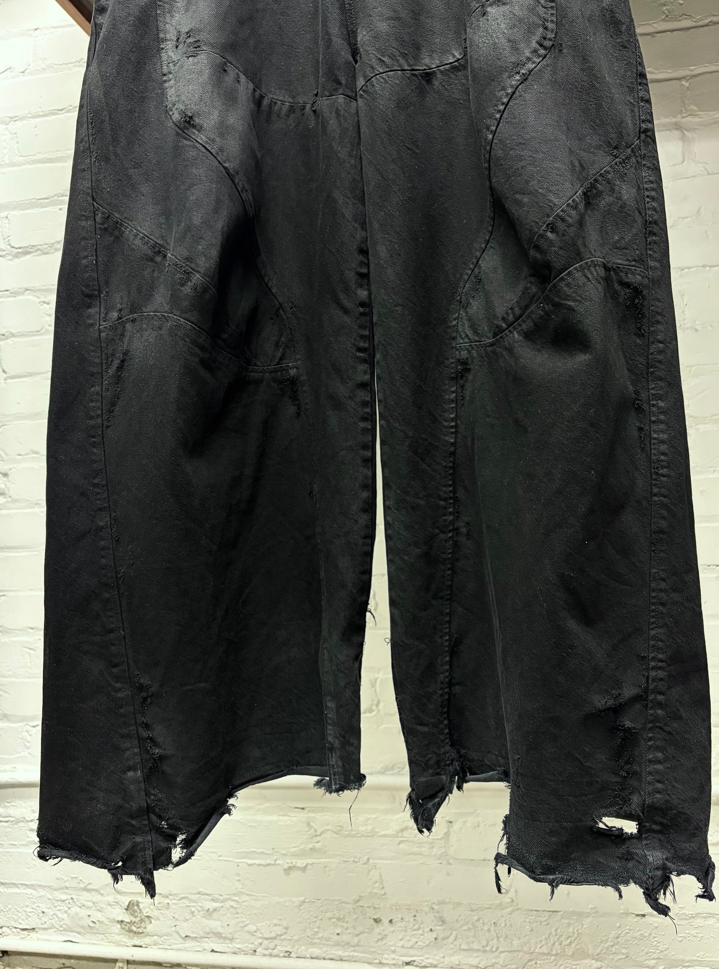AW2024 Julius Wide Leg Black ‘10oz’ Lightweight Baggy Flared Leg Denim