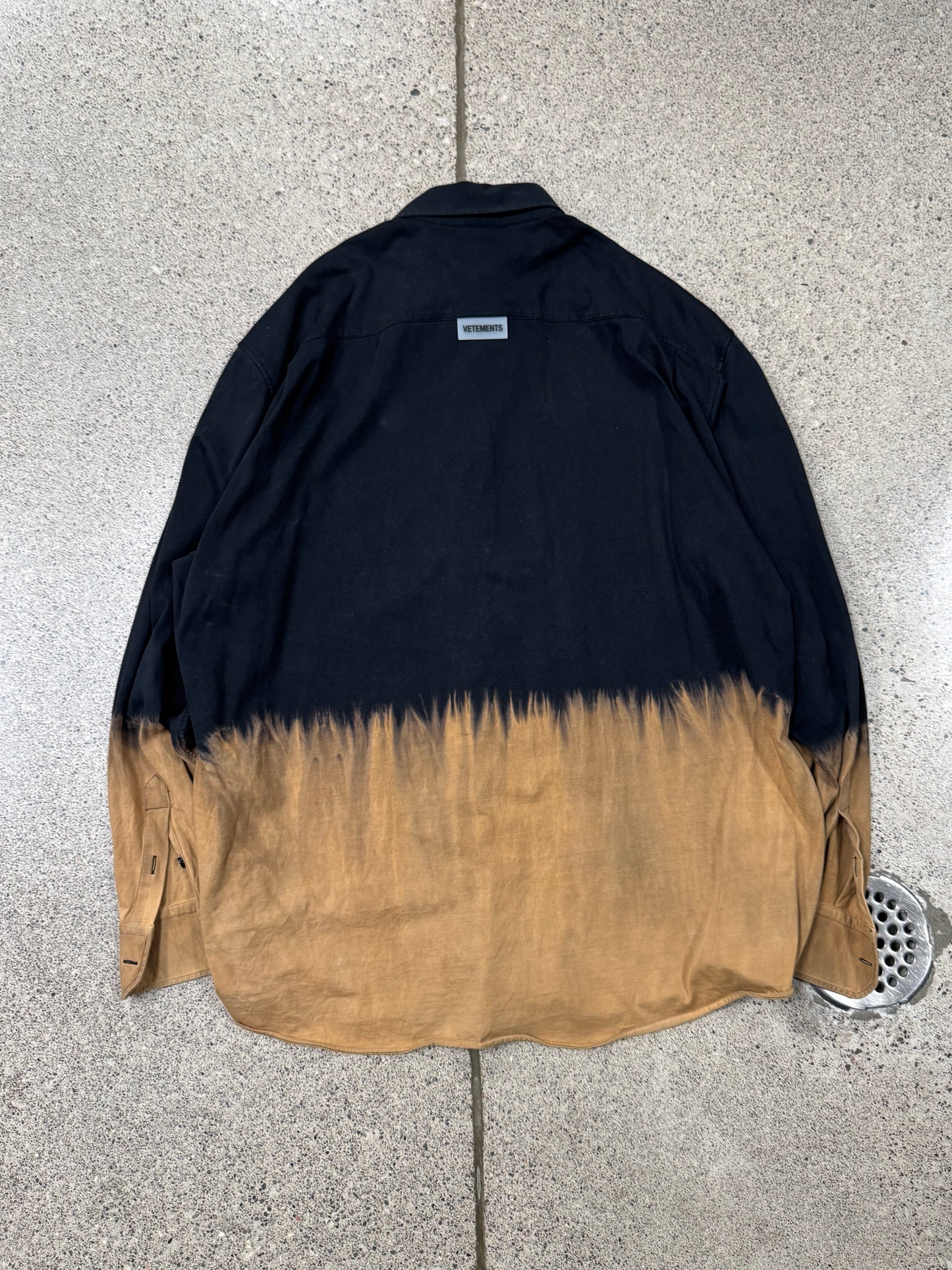 Vetements ‘Bleach Dye’ Polo Long Sleeve Top