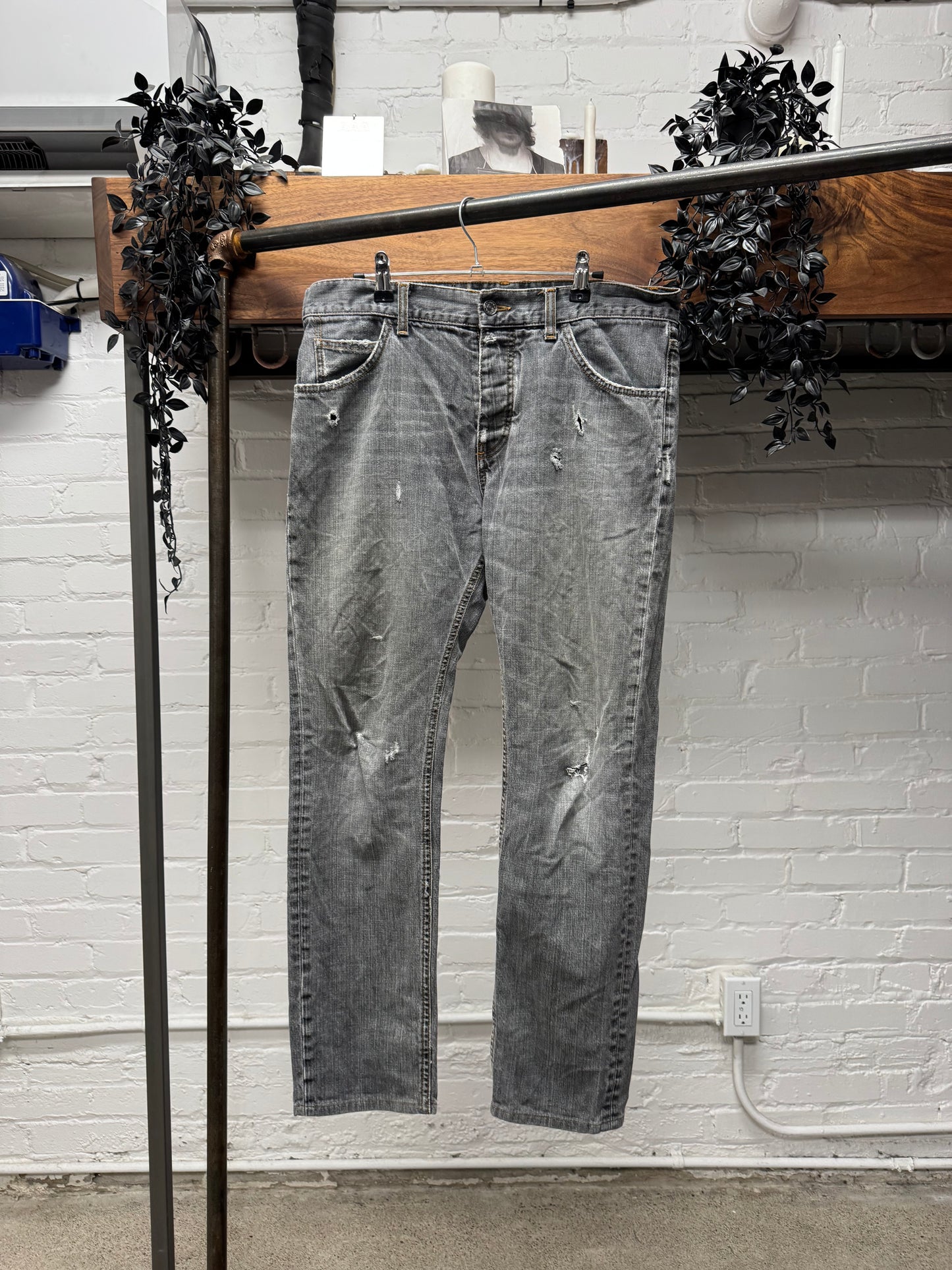 Dolce & Gabbana Mainline Distressed Grey Bootcut Denim