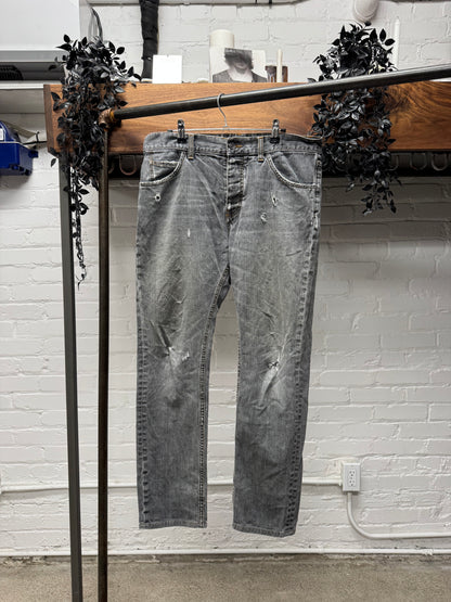Dolce & Gabbana Mainline Distressed Grey Bootcut Denim