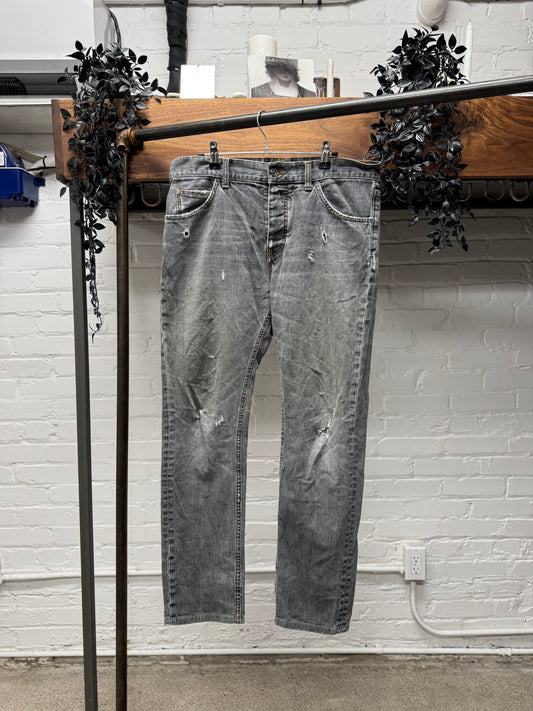 Dolce & Gabbana Mainline Distressed Grey Bootcut Denim