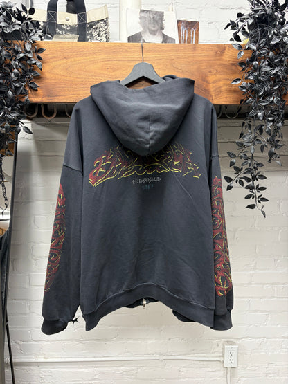 SS2024 Balenciaga ‘Offshore’ Faded Black Zip-Up Hoodie