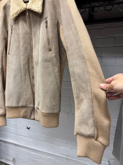 AW2003 Number (N)ine ‘Touch Me I’m Sick’ Suede Shearling Collared Jacket