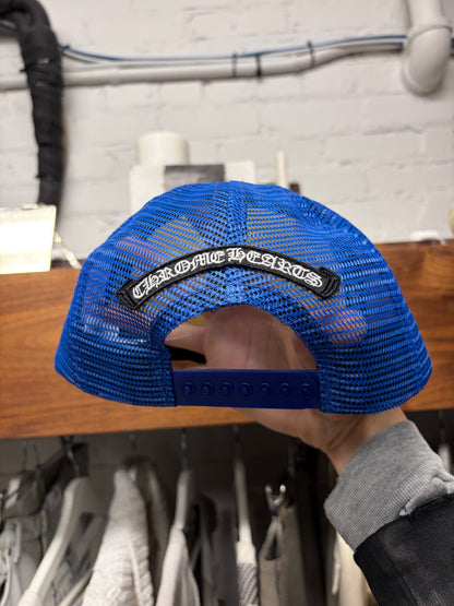 Chrome Hearts ‘Eyechart’ Blue/White Mesh Trucker Hat
