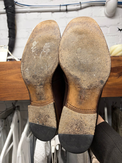 Vintage Gucci Brown Calfskin Leather ‘Penny’ Loafers