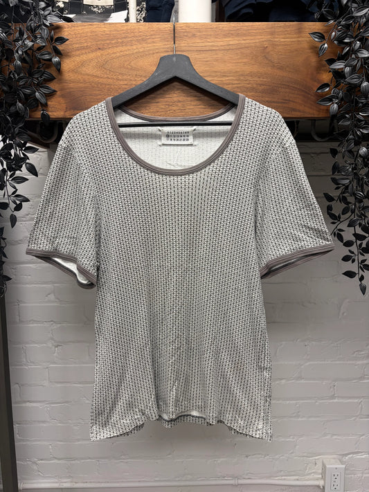 Maison Martin Margiela ‘Diamond Print’ Pocket Grey Cotton T-Shirt