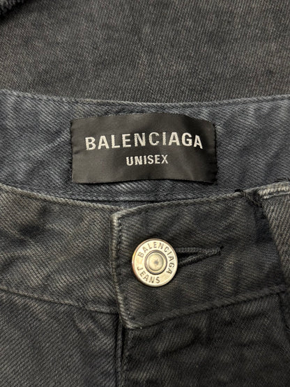 SS2023 Balenciaga ‘Mudshow’ Over-Knee Length Cutoff Denim Shorts