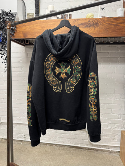 Chrome Hearts Black/Camo Horseshoe Logo Pullover Hoodie