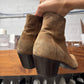 Saint Laurent ‘Lukas’ Brown Suede Cuban Heel Boots