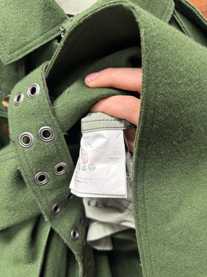 AW2006 Junya Watanabe ‘Taxi Driver’ Distressed Green Wool Trench Coat