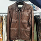 AW2007 Undercover Brown Lambskin Leather Worker’s Jacket