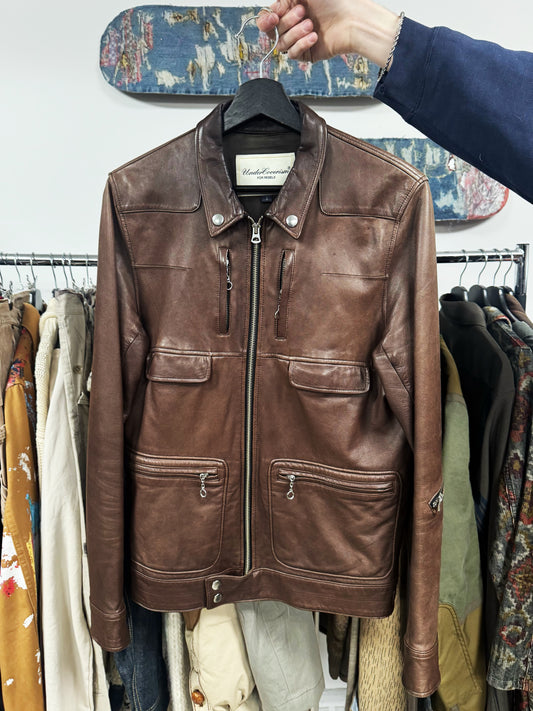 AW2007 Undercover Brown Lambskin Leather Worker’s Jacket