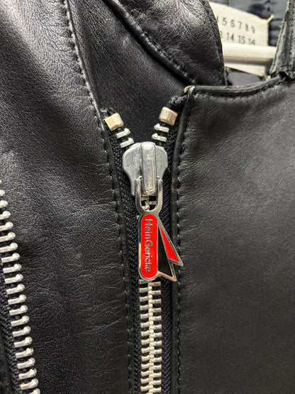 AW2003 Maison Martin Margiela Line (0) (10) Artisinal Reconstructed Patchwork Black Lambskin Leather Biker Vest