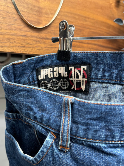 Vintage 90s Jean Paul Gaultier ‘Argyle Distressed’ Flared Leg Denim