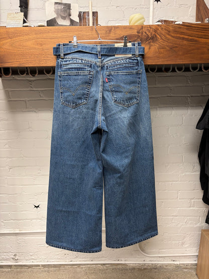 2025 Sacai x Levi’s ‘962’ Wide Leg Blue Belted Denim
