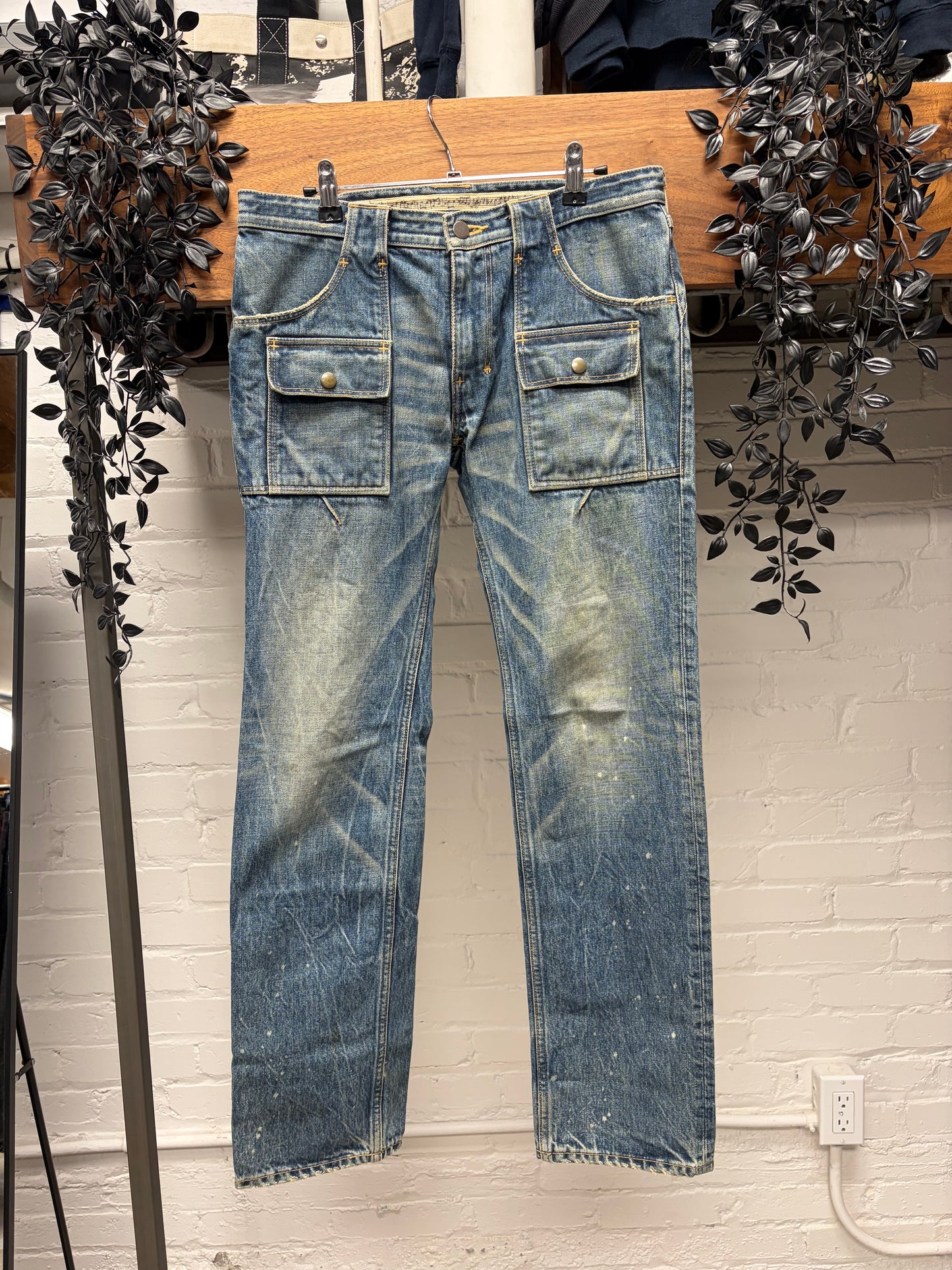 AW2009 Number (N)ine ‘A Closed Feeling’ Crying Heart Patch Bush Cargo Skinny Jeans