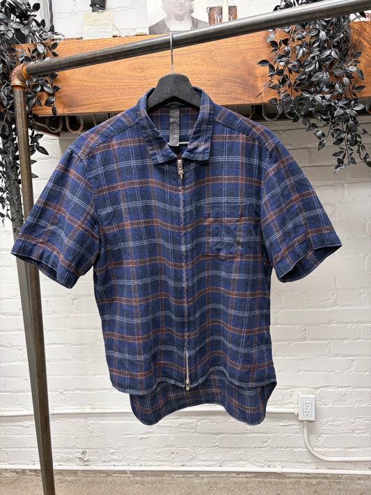 Chrome Hearts ‘Heywood’ 925 Silver ‘Dagger Zip’ Plaid Short Sleeve Shirt
