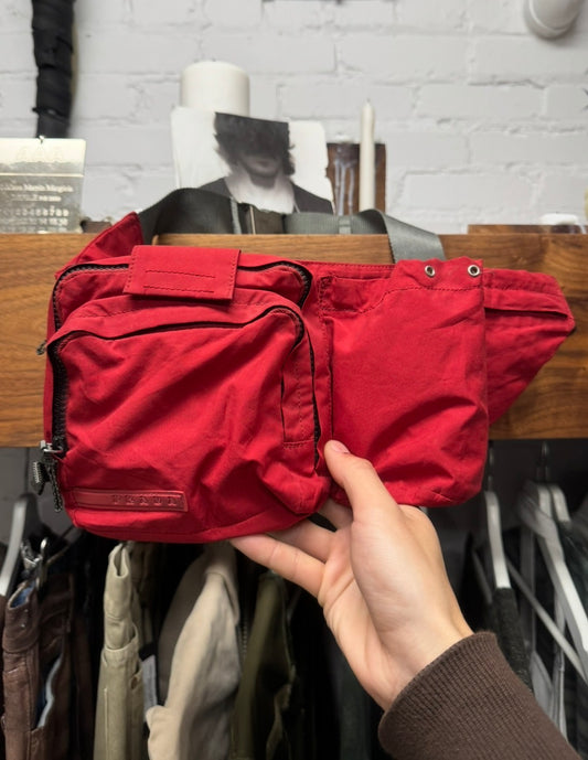 Vintage Prada Sport Red Nylon Waist Bag