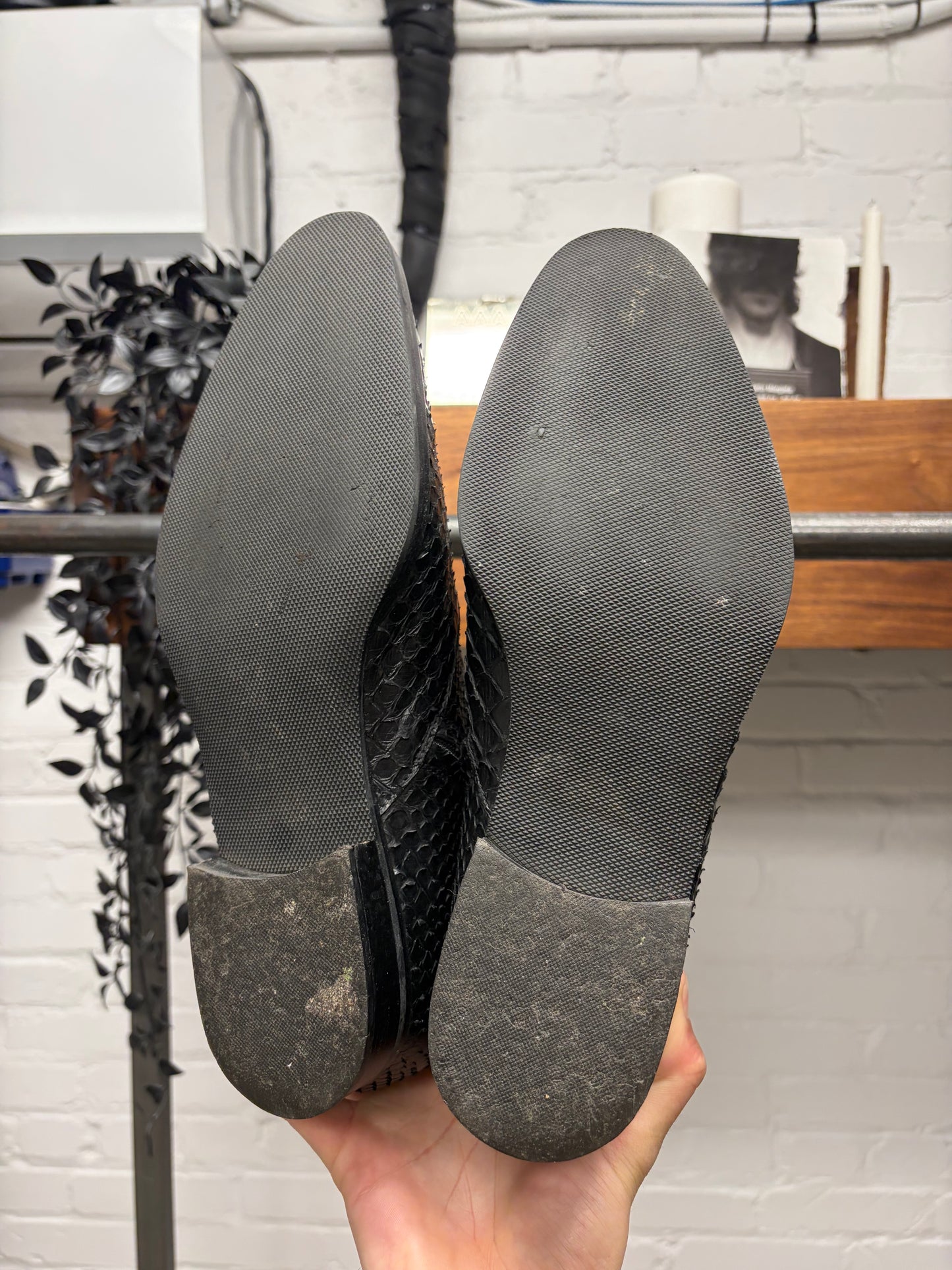 Helmut SS2002 Helmut Lang ‘Perch Skin’ Fish Leather Pointed Toe Boots