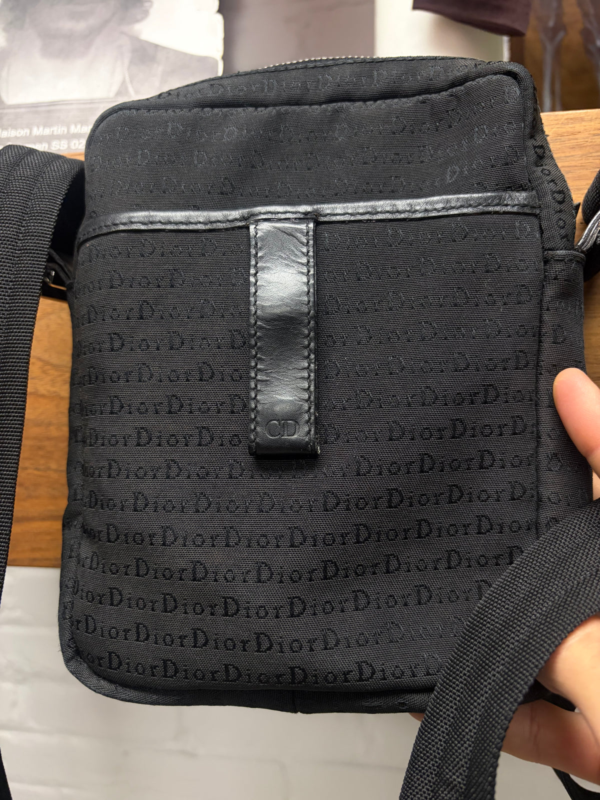 Dior Homme ‘Trotter Monogram’ Black Canvas Crossbody Bag