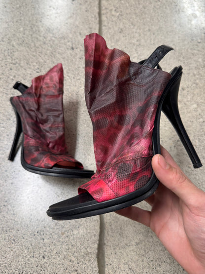Balenciaga ‘Crinkled Snakeskin’ Sling-Back Heels