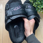 Louis Vuitton ‘Honolulu’ Black Monogram Strap Slides