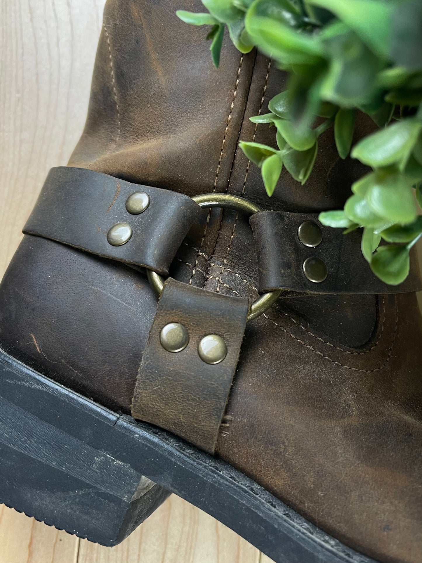 Harley Davidson Brown Leather Harness Boots