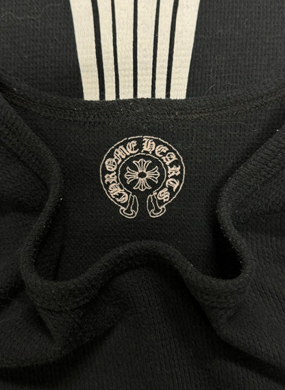 Chrome Hearts ‘Fleur’ Cross Black Waffle Knit Long Sleeve