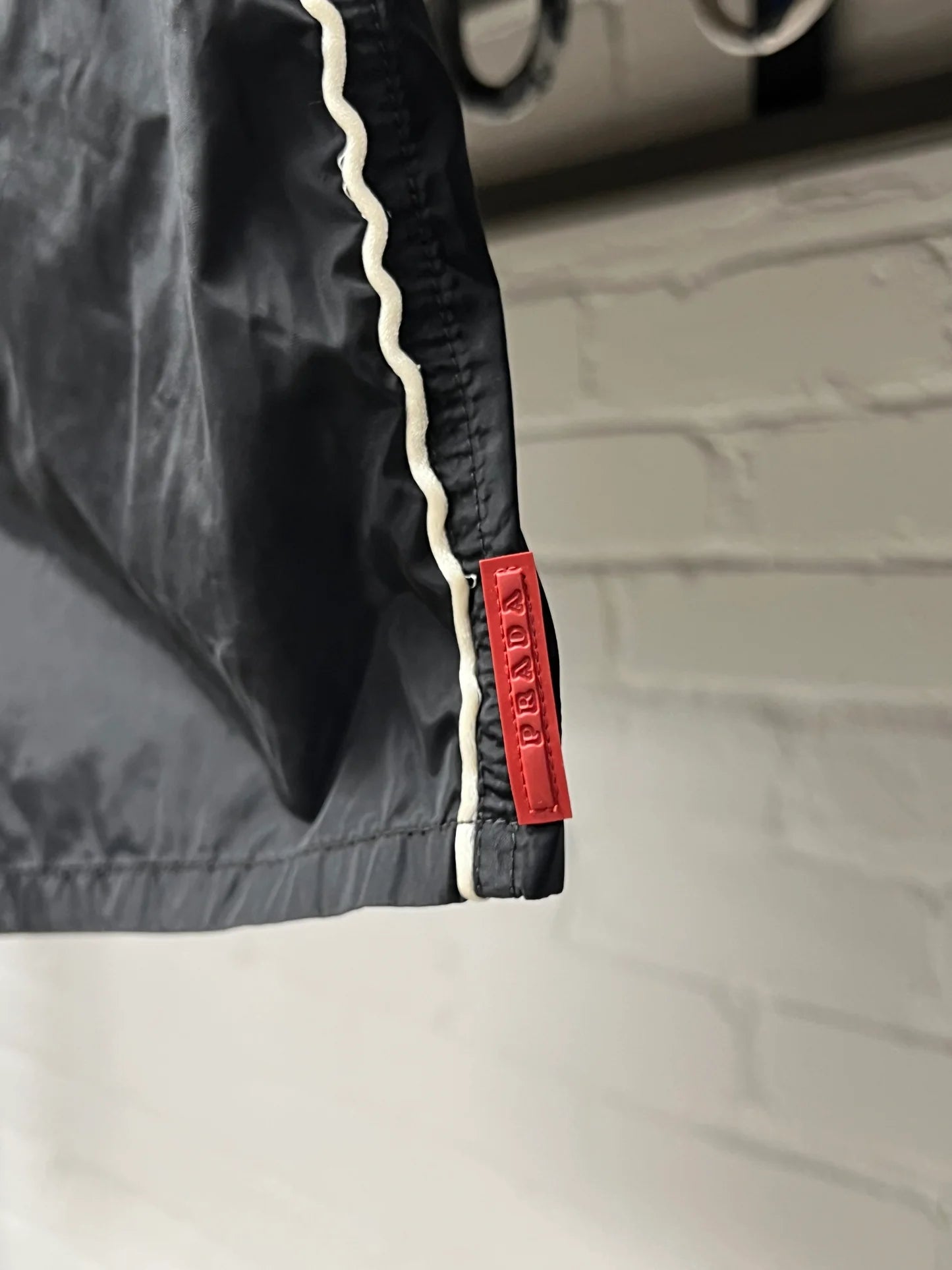 Prada Sport Nylon ‘Linea Rossa’ Swim Trunks