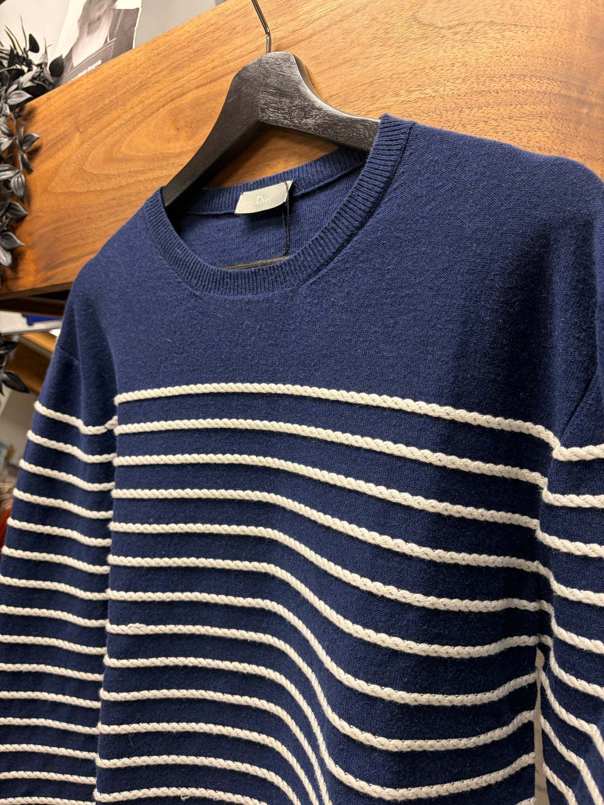 Dior Homme Blue/White Striped Knit Sweater
