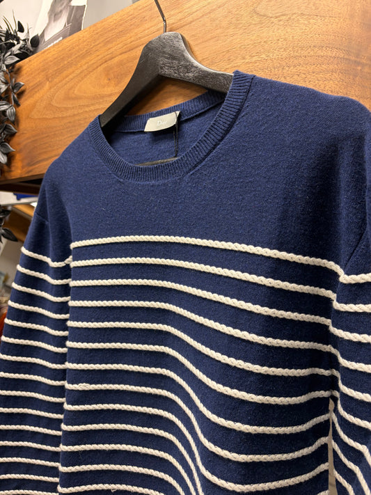 Dior Homme Blue/White Striped Knit Sweater