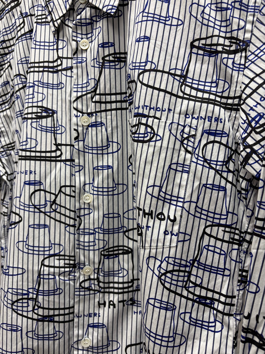 2021 Comme Des Garçons Homme Deux ‘Hats Without Owners’ Pinstripe Shirt
