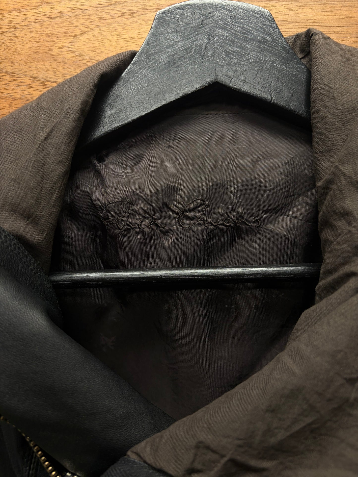 AW2004 Rick Owens ‘Queen’ Black Lambskin Leather High Neck Zip-Up Vest